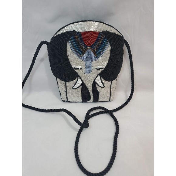 Beaded Evening Bag Purse Elephant Design Excellent Condition - Picture 5 of 8